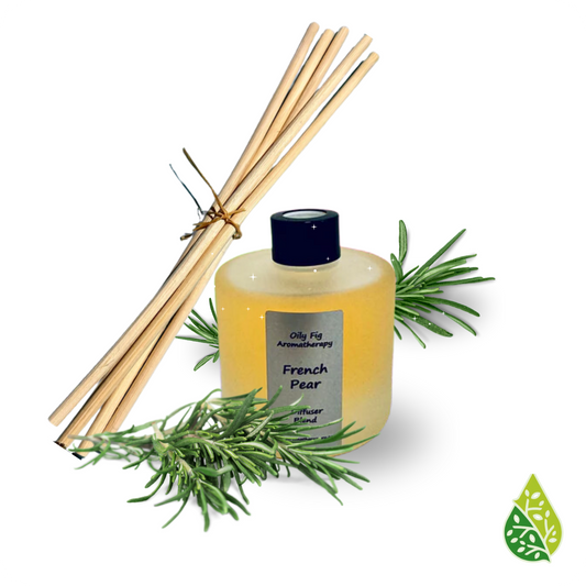 Aromatherapy elegance: French Pear reed diffuser the essence of ripe pears.