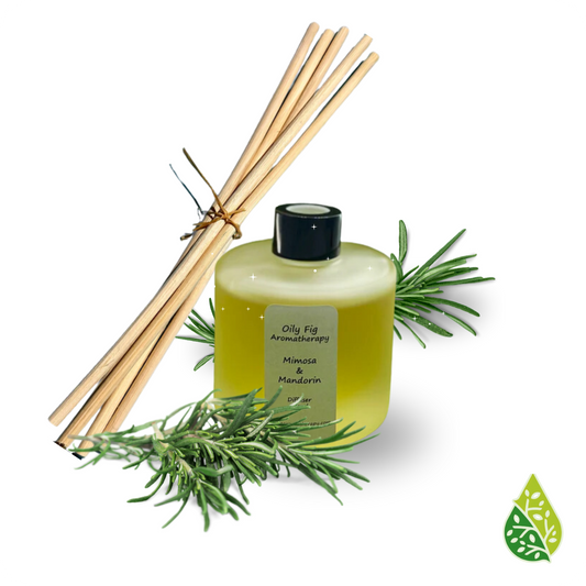 Uplifting Fusion: Mimosa & Mandarin fragrance reed diffuser.