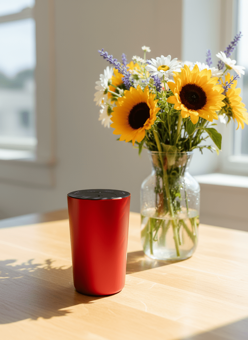 Metallic Red Aroma Mist Diffuser - Oily Fig Aromatherapy